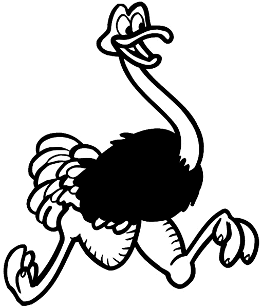 Ostrich running vinyl sticker. Customize on line.      Animals Insects Fish 004-1238  